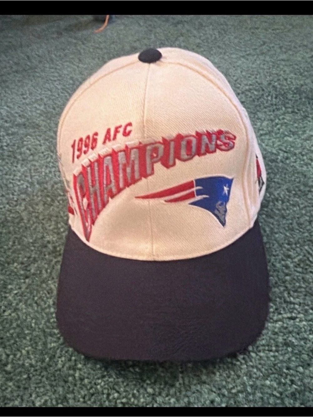 🏈 RARE VINTAGE 1996 NEW ENGLAND PATRIOTS AFC CHAMPIONS SNAPBACK HAT 🏈